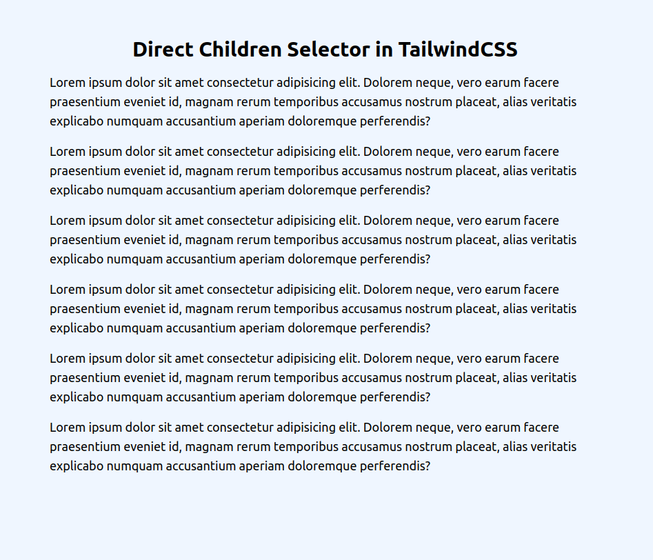 direct children selector in TailwindCSS