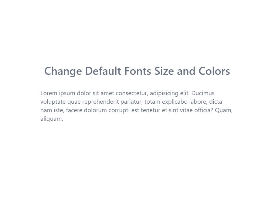 Change default font size and color in tailwindcss